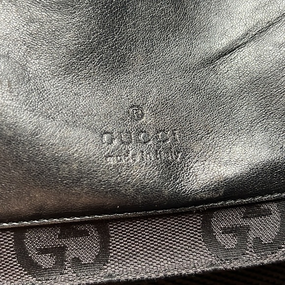 Black Gucci with monogram back pack. Black leather straps. Medium size. - Picture 3 of 3